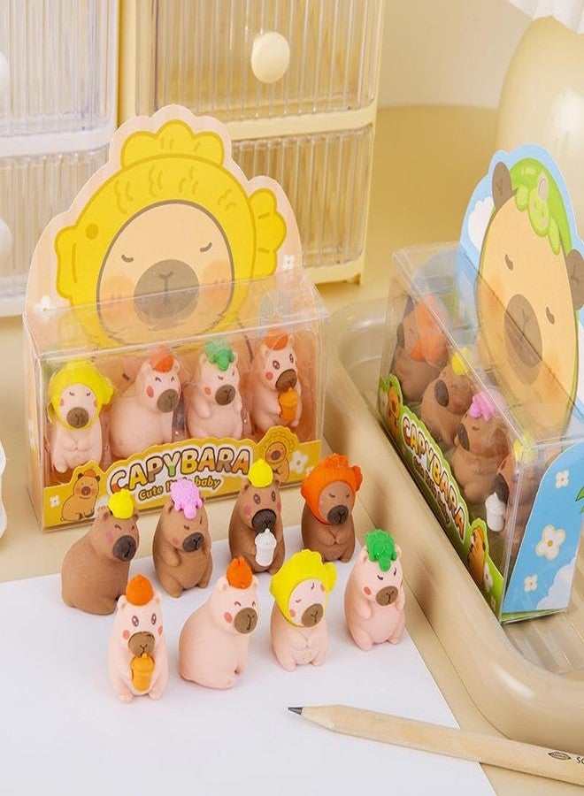 Crafty Cuddle ممحاة كرافتي كادل بأشكال لطيفة للأطفال - طقم من قطعتين | ممحاة مطاطية للأولاد والبنات في المدرسة | هدية مثالية لهدايا مستلزمات القرطاسية (كابيبارا) - Image 4